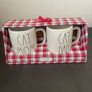 Rae Dunn Mug Set Cat Mom -Cat Dad